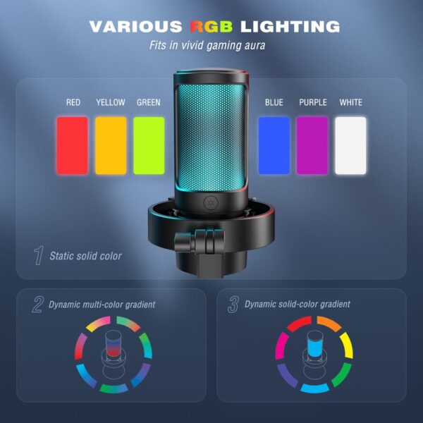 Microfone FIFINE USB RGB 3 Cores - Image 3